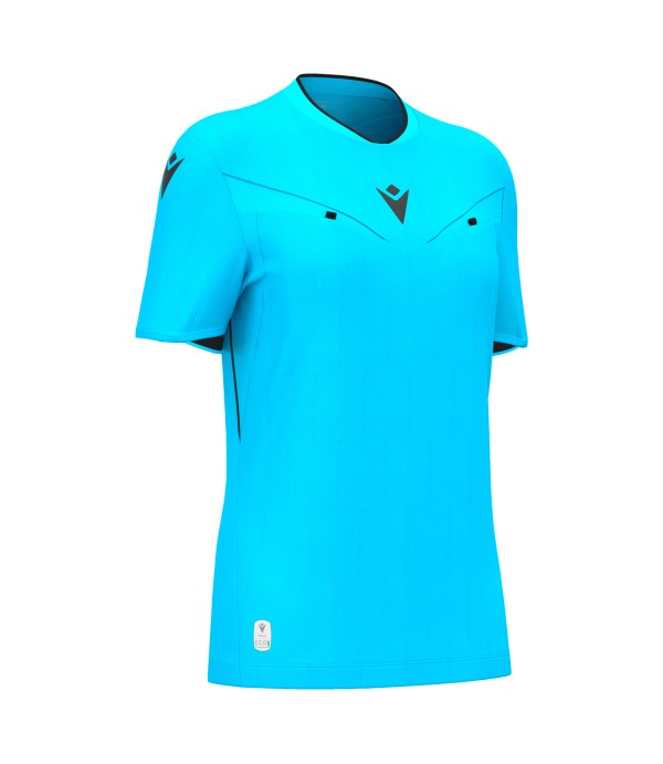 TESS ECO WMN REFEREE SHIRT SS NSKY/BLK