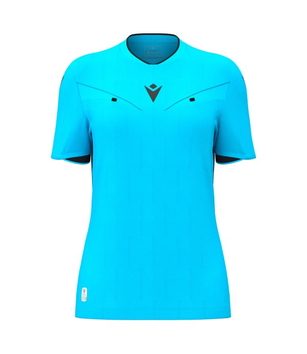 TESS ECO WMN REFEREE SHIRT SS NSKY/BLK