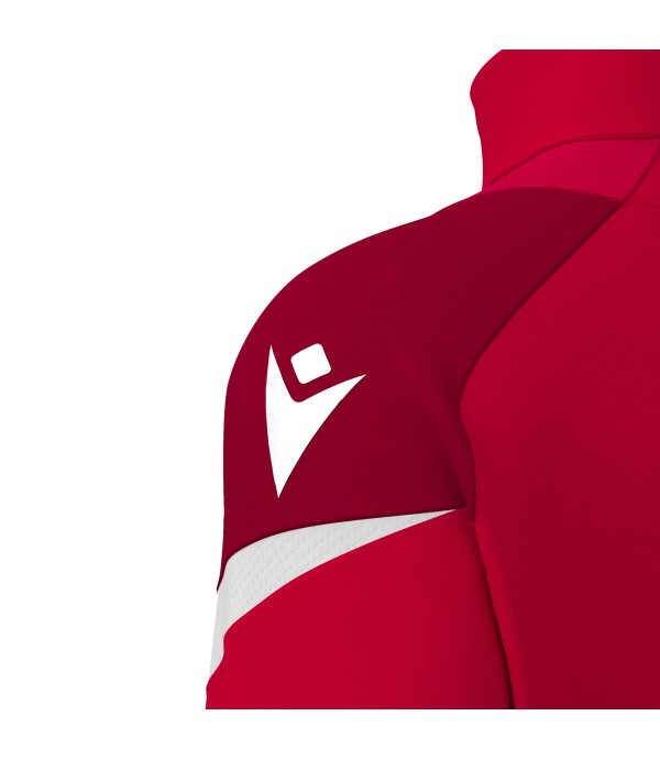 HOLLOW 1/4 ZIP TOP RED/WHT