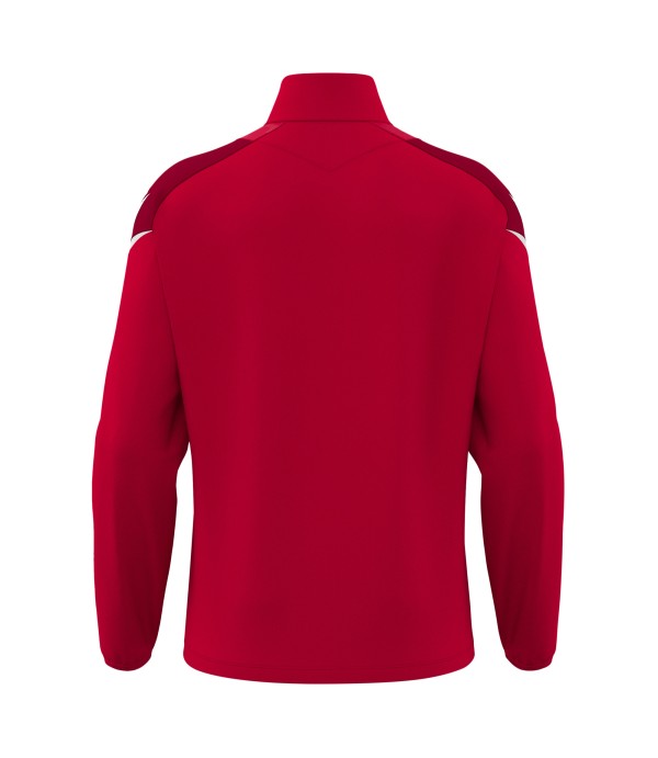 HOLLOW 1/4 ZIP TOP RED/WHT