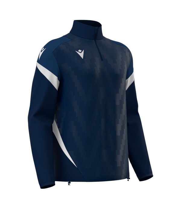 HOLLOW 1/4 ZIP TOP NAV/WHT