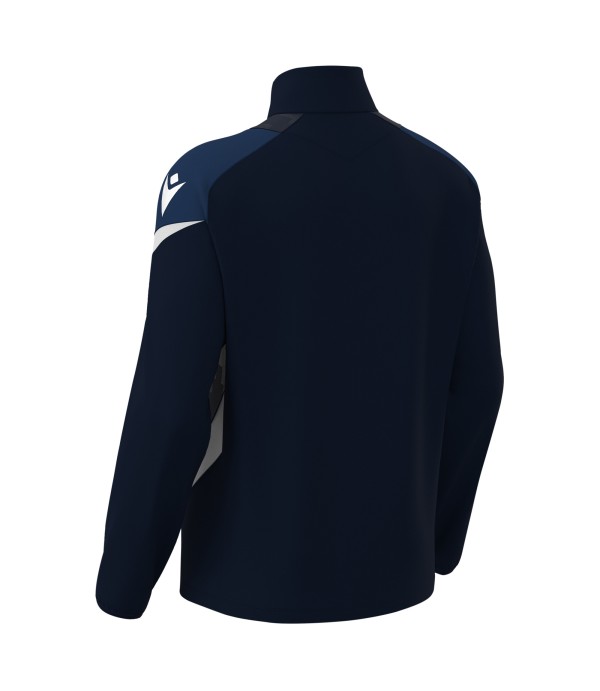HOLLOW 1/4 ZIP TOP NAV/WHT