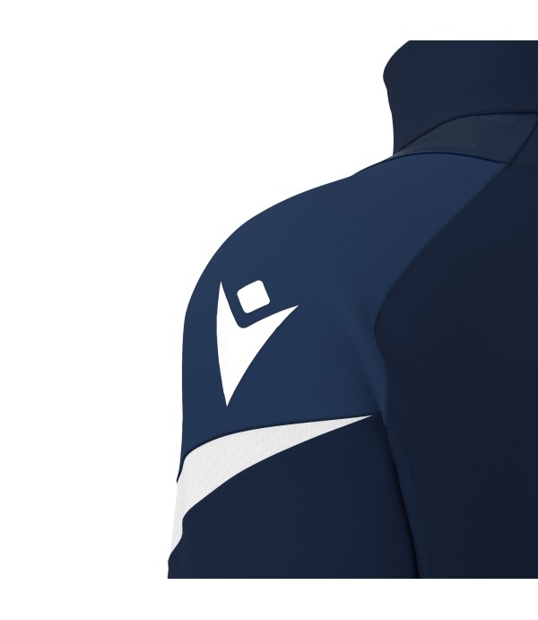 HOLLOW 1/4 ZIP TOP NAV/WHT