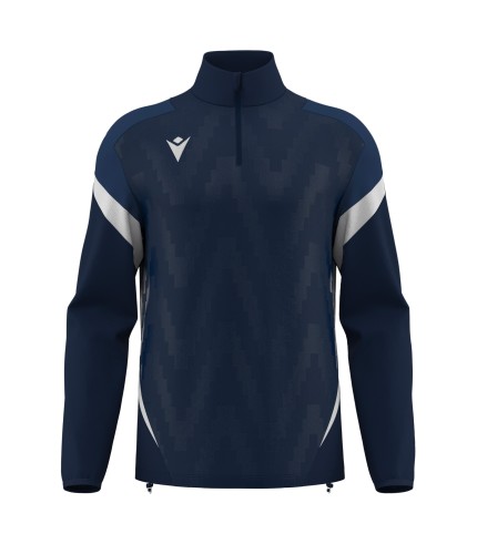 HOLLOW 1/4 ZIP TOP NAV/WHT