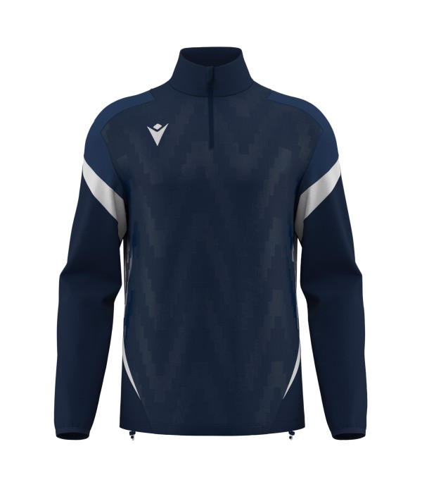 HOLLOW 1/4 ZIP TOP NAV/WHT