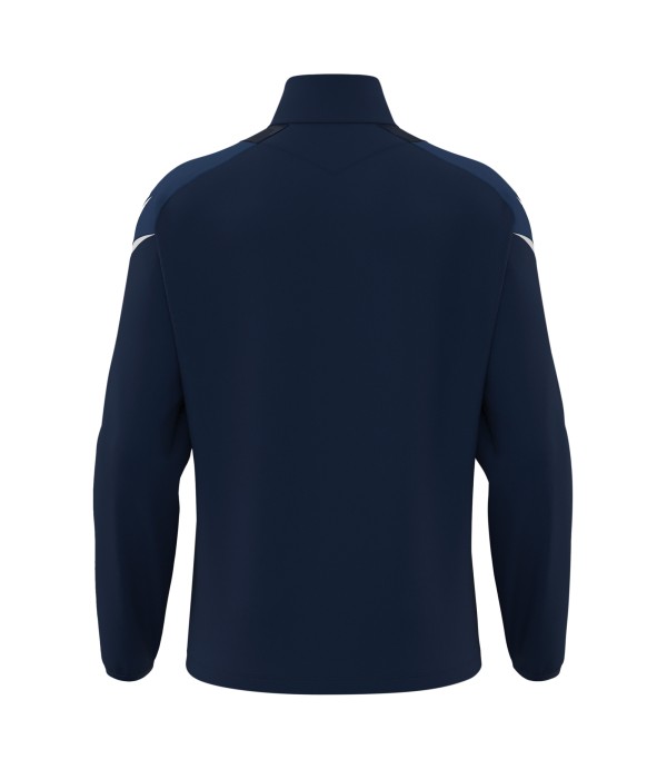 HOLLOW 1/4 ZIP TOP NAV/WHT