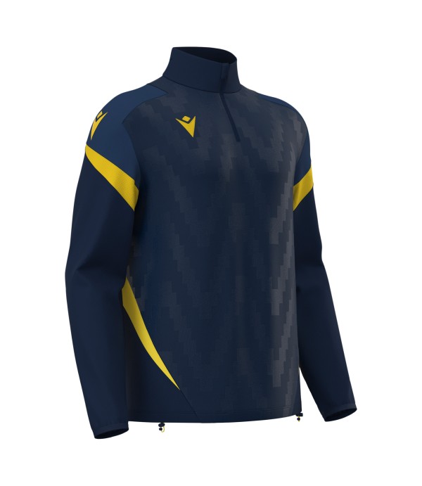 HOLLOW 1/4 ZIP TOP NAV/YEL