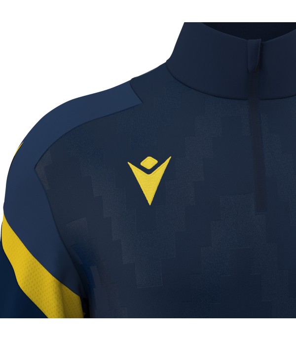 HOLLOW 1/4 ZIP TOP NAV/YEL
