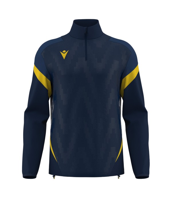 HOLLOW 1/4 ZIP TOP NAV/YEL