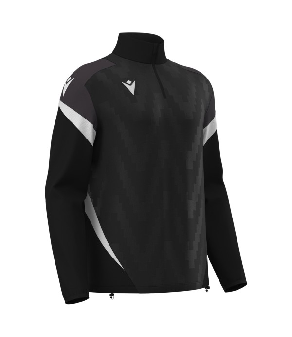 HOLLOW 1/4 ZIP TOP BLK/WHT