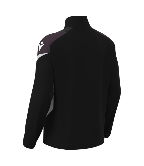 HOLLOW 1/4 ZIP TOP BLK/WHT