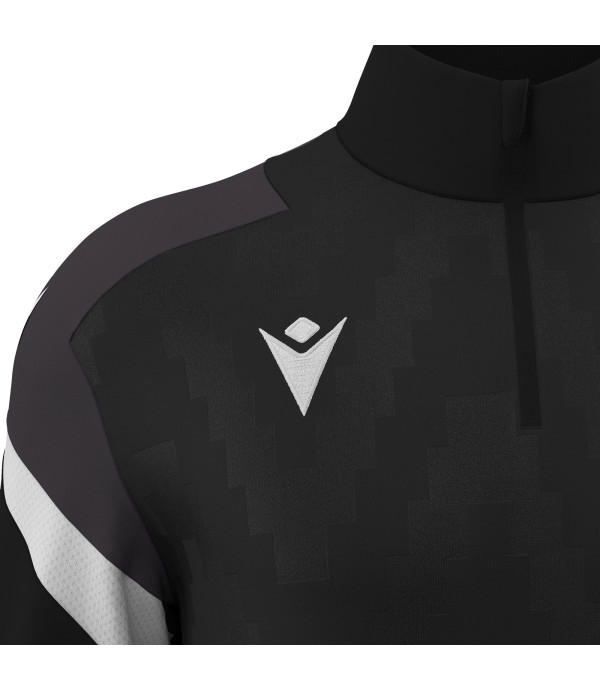 HOLLOW 1/4 ZIP TOP BLK/WHT
