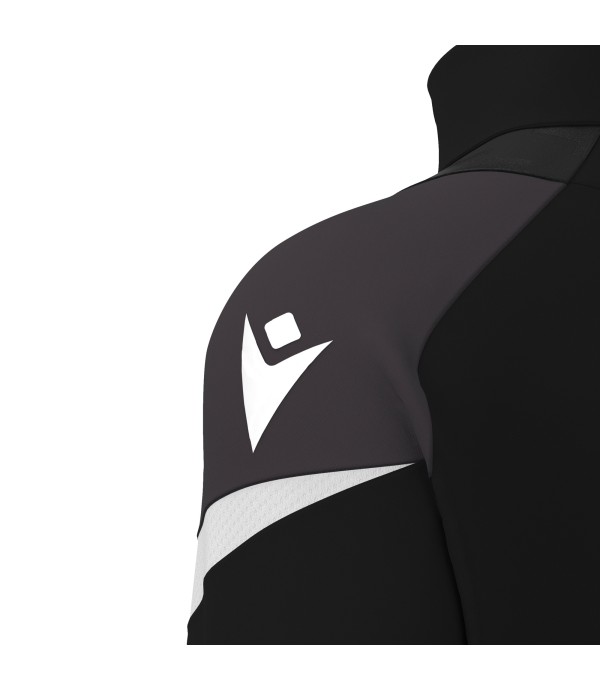 HOLLOW 1/4 ZIP TOP BLK/WHT
