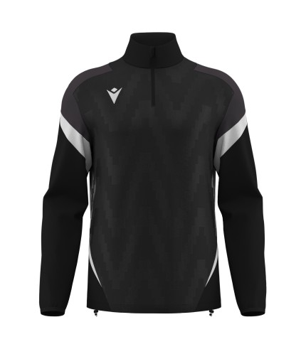 HOLLOW 1/4 ZIP TOP BLK/WHT