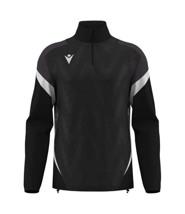 HOLLOW 1/4 ZIP TOP BLK/WHT