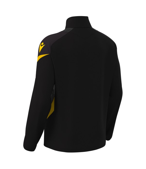 HOLLOW 1/4 ZIP TOP BLK/YEL