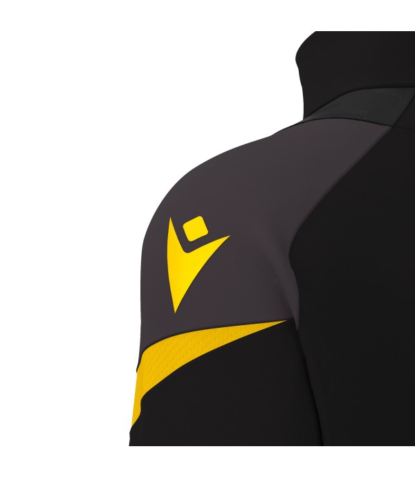 HOLLOW 1/4 ZIP TOP BLK/YEL