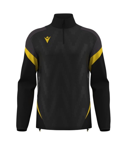 HOLLOW 1/4 ZIP TOP BLK/YEL