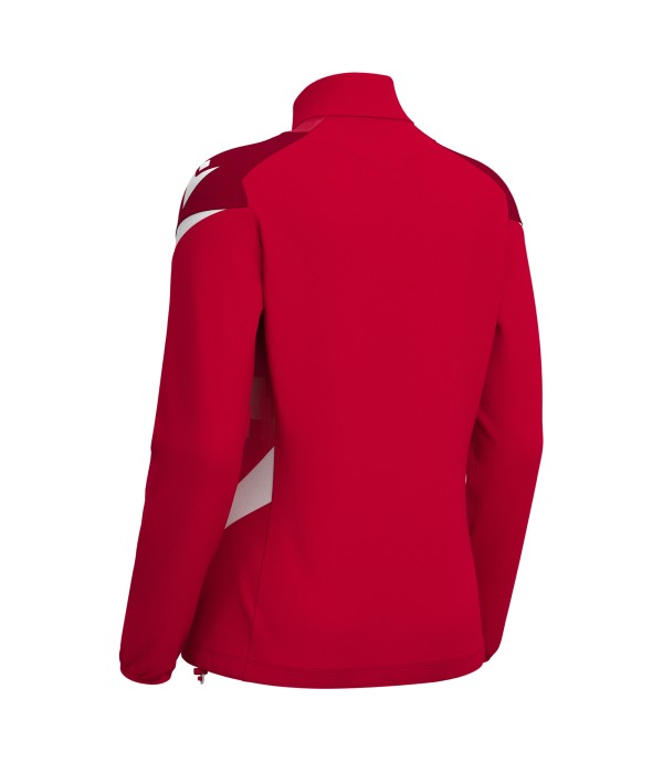 LEONA 1/4 ZIP WMN TOP RED/WHT