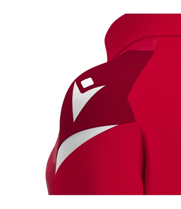 LEONA 1/4 ZIP WMN TOP RED/WHT