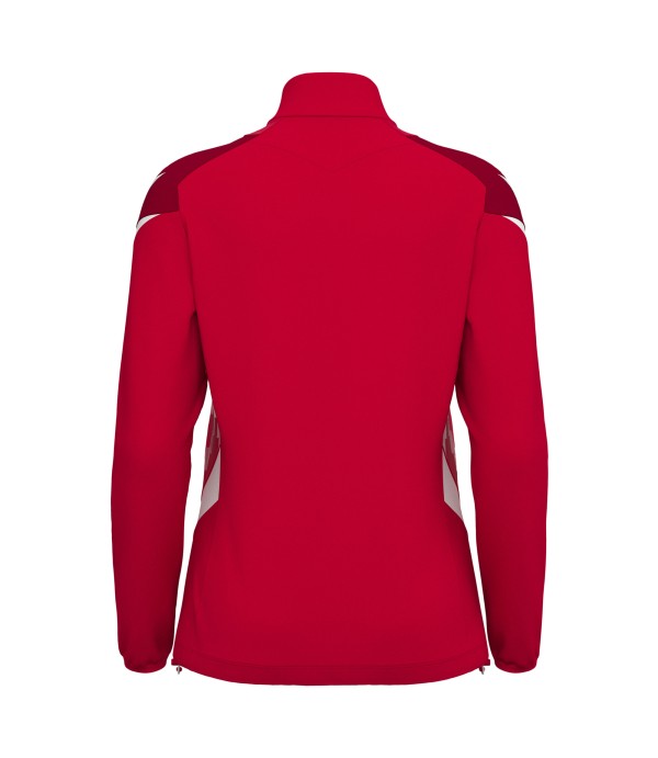 LEONA 1/4 ZIP WMN TOP RED/WHT