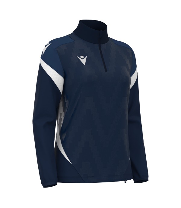 LEONA 1/4 ZIP WMN TOP NAV/WHT