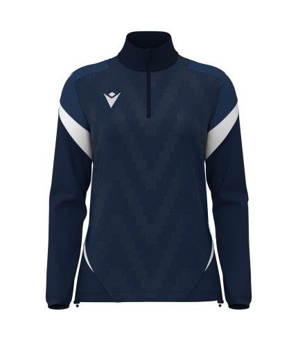 LEONA 1/4 ZIP WMN TOP NAV/WHT