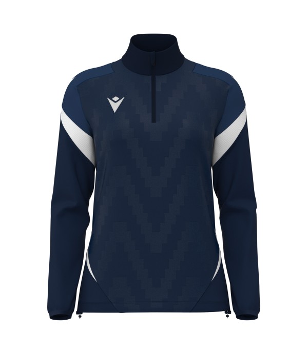 LEONA 1/4 ZIP WMN TOP NAV/WHT
