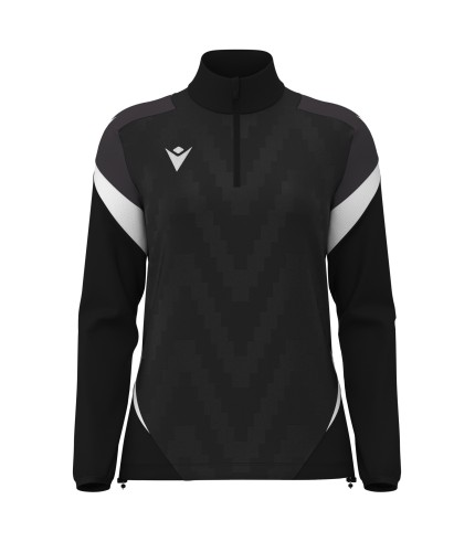 LEONA 1/4 ZIP WMN TOP BLK/WHT