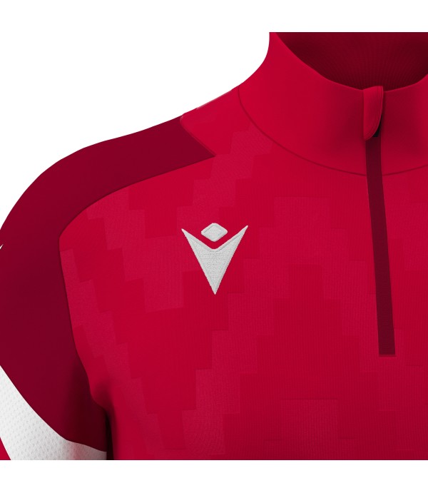 STARFALL 1/4 ZIP TOP RED/WHT