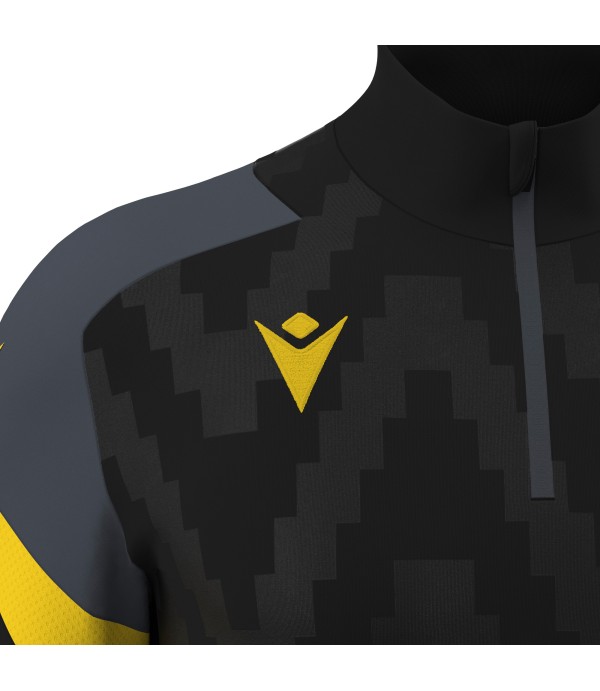 STARFALL 1/4 ZIP TOP BLK/YEL