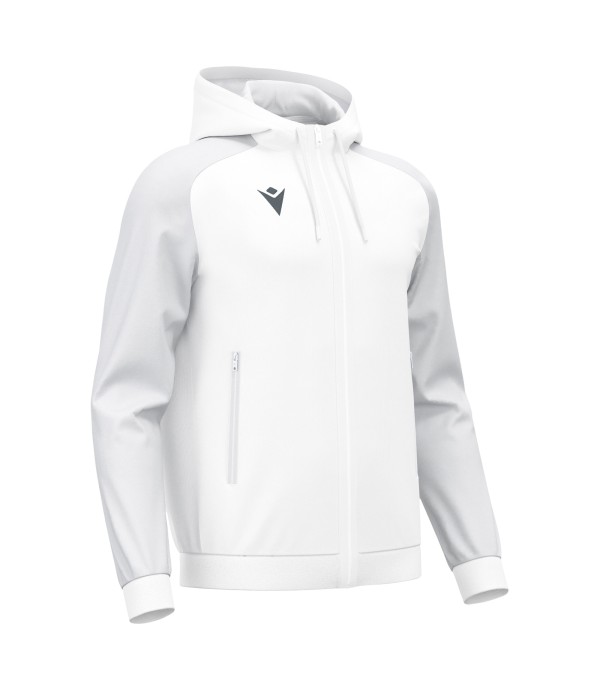 CHRONOS FULL ZIP HOODY TOP WHT/LGRY