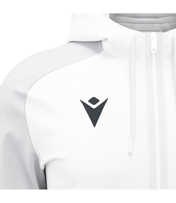 CHRONOS FULL ZIP HOODY TOP WHT/LGRY