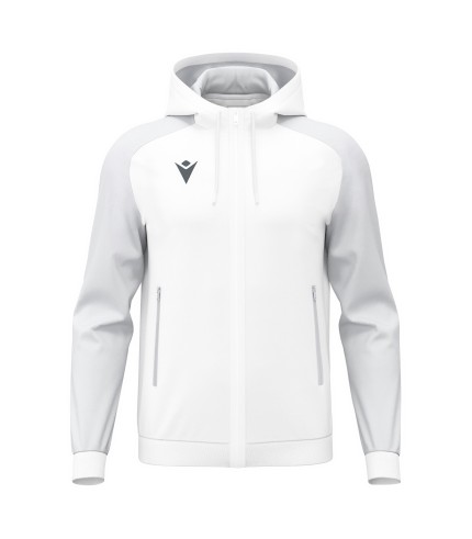 CHRONOS FULL ZIP HOODY TOP WHT/LGRY