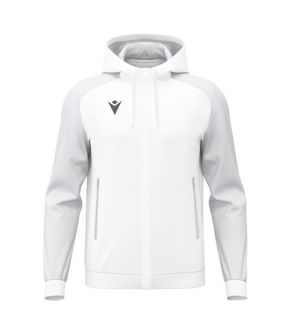CHRONOS FULL ZIP HOODY TOP WHT/LGRY