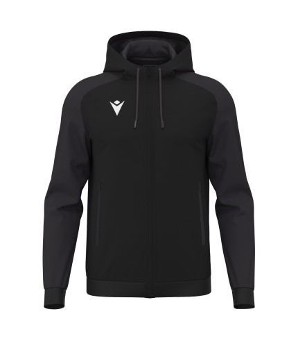 CHRONOS FULL ZIP HOODY TOP BLK/DGRY
