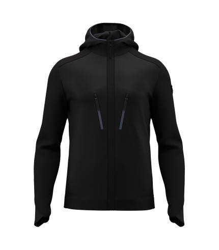 ATH ICON AWER HOODED FZIP TECH TOP BLK/DGRY