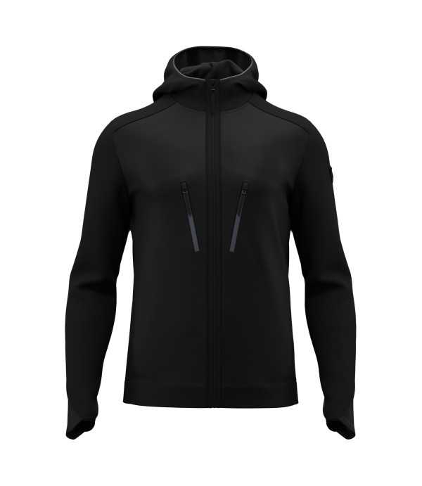 ATH ICON AWER HOODED FZIP TECH TOP BLK/DGRY