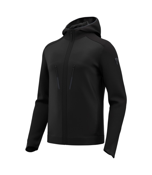 ATH ICON AWER HOODED FZIP TECH TOP BLK/DGRY