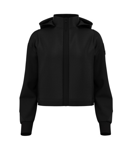 ATH ICON BLOOM WMN HOODED FZIP SWEATSHRT BLK/DGRY