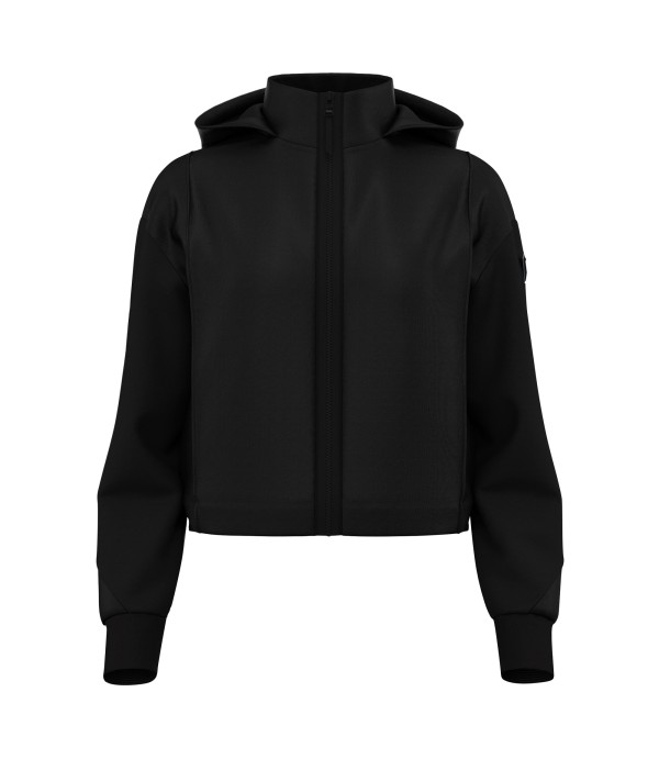 ATH ICON BLOOM WMN HOODED FZIP SWEATSHRT BLK/DGRY