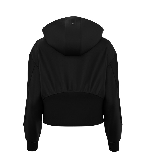 ATH ICON BLOOM WMN HOODED FZIP SWEATSHRT BLK/DGRY