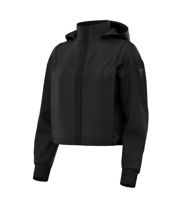ATH ICON BLOOM WMN HOODED FZIP SWEATSHRT BLK/DGRY