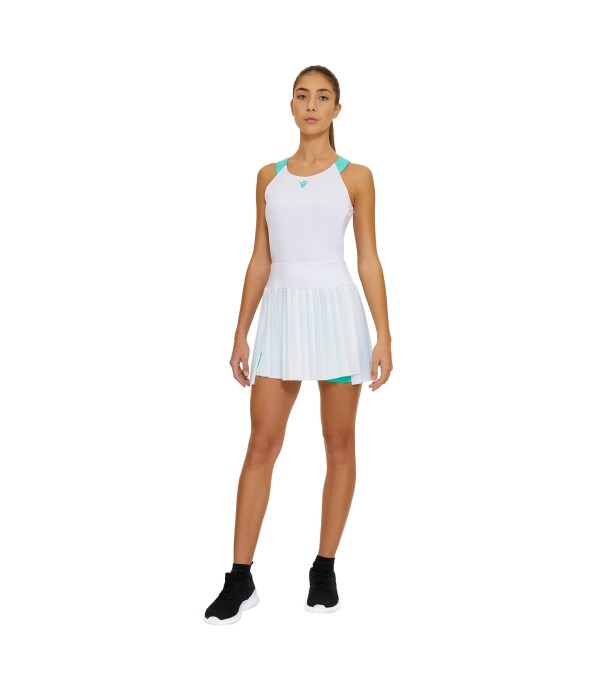 PADEL CC LUCILLA DRESS WOMAN WHT/AQUA PRINTED