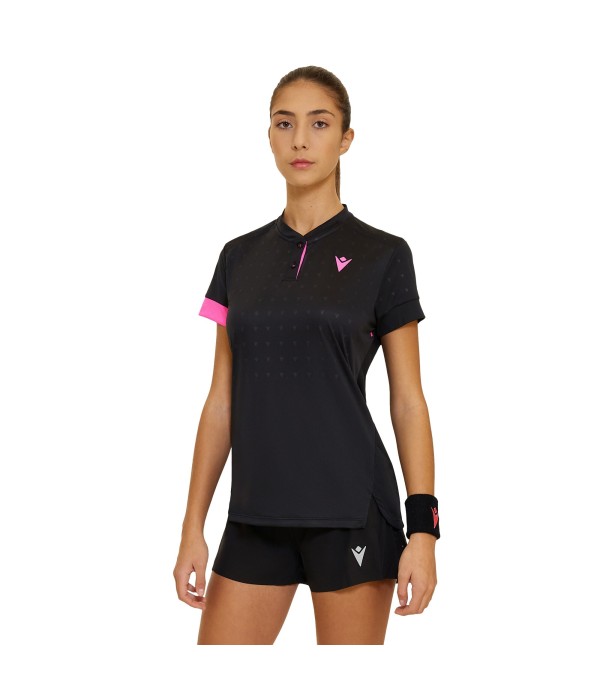 PADEL PRIME CC LIVIA KOREAN NECK POLO WOMAN BLK