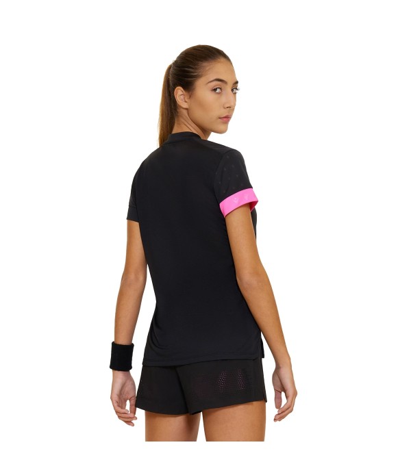 PADEL PRIME CC LIVIA KOREAN NECK POLO WOMAN BLK