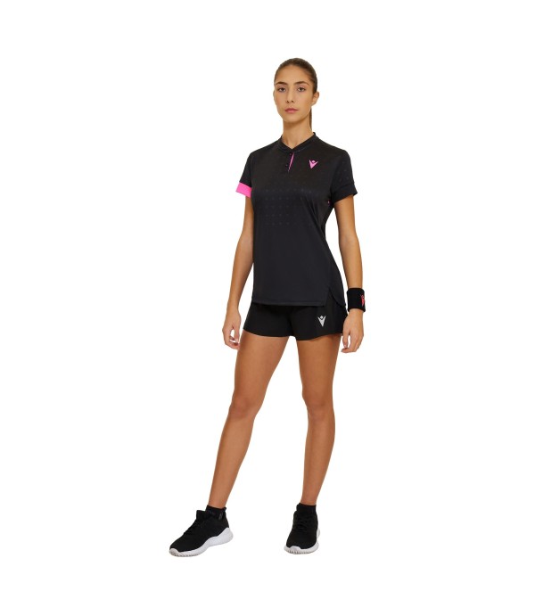 PADEL PRIME CC LIVIA KOREAN NECK POLO WOMAN BLK