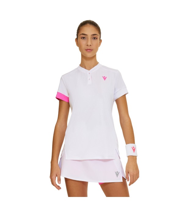 PADEL PRIME CC LIVIA KOREAN NECK POLO WOMAN WHT