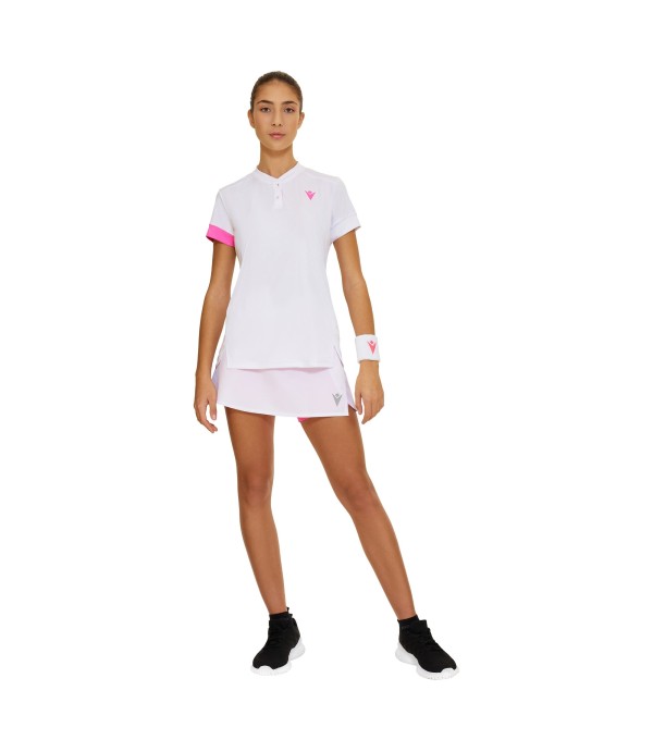 PADEL PRIME CC LIVIA KOREAN NECK POLO WOMAN WHT