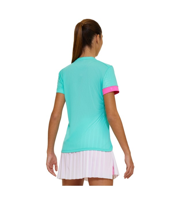 PADEL START CC DOMIZIA T-SHIRT WOMAN AQUA/NPNK PRINTED